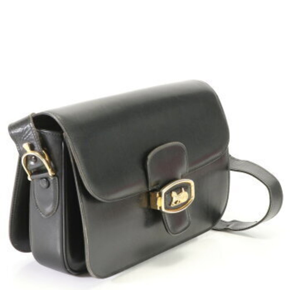 Celine Tote Bag Carriage Leather Shoulder Horse Black EFE - Picture 3 of 14